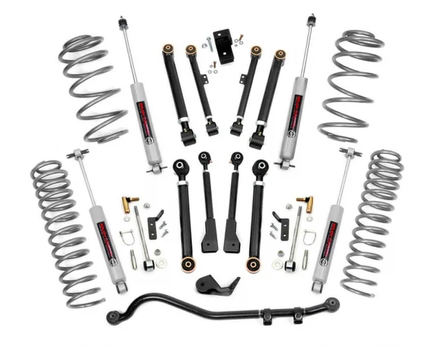 Rough Country 2.5 In Lift Kit N3 Shocks 97-06 Wrangler 4Cyl. - Click Image to Close